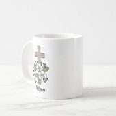 Kreuz und Blume Personalisiert Kaffeetasse (Vorderseite Links)