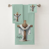 Kreuz- und Blumen-Badehandtuch-Set Badhandtuch Set (Insitu)