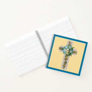 Kreuz- und Blumen-Notizbuch Notizblock