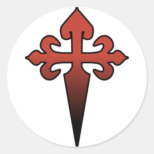 Kreuz und Dagger Runder Aufkleber (Vorderseite)