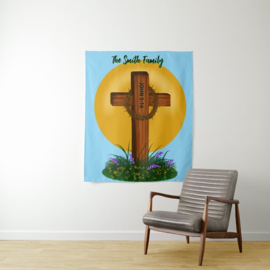 Kreuz und Dornenkranz Wandteppich (Beispiel)