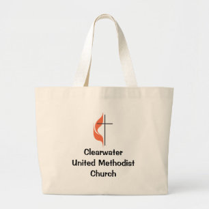 Kreuz und Flamme, ClearwaterUnited MethodistChurch Jumbo Stoffbeutel