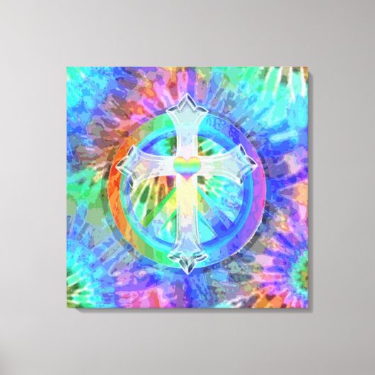 Kreuz- und Friedenszeichen Leinwanddruck (Vorderseite)