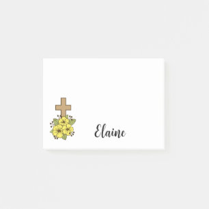 Kreuz- und Gelbblumen Personalisiert Post-it Klebezettel