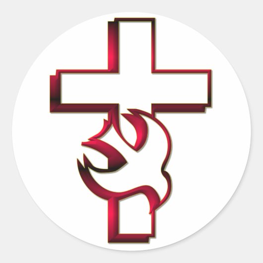 Kreuz und Heiliger Geist / Heiliger Geist Runder Aufkleber (Vorderseite)
