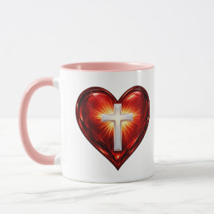 Kreuz und Herz Tasse