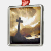 Kreuz und Himmel Silbernes Ornament (Links)