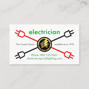 Kreuz und quer Stecker Elektrischer Service Visitenkarte