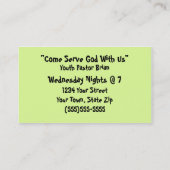 Kreuz-und Rebe-christliche Geschäfts-Karten Visitenkarte (Rückseite)