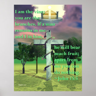 Kreuz und Reben Poster