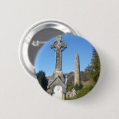 Kreuz und runder Turm Glendalough St. Kevins Button (Vorne & Hinten)
