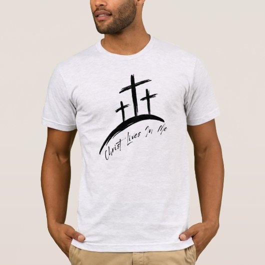 Kreuz und Schrift T-Shirt (Vorderseite)