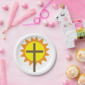 Kreuz und Sonnenschein Pappteller (Party)
