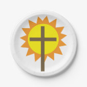 Kreuz und Sonnenschein Pappteller (Vorderseite)