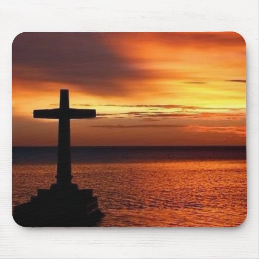 Kreuz und Sonnenuntergang mousepad (Vorne)