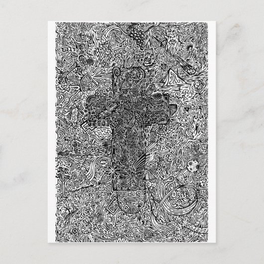 Kreuz und Symbole Postkarte (Vorderseite)