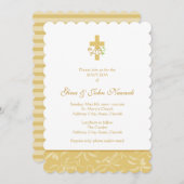 Kreuz und Taube| Neutrale Taufe Einladung (Vorne/Hinten)