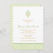 Kreuz und Taube| Neutrale Taufe Einladung (Vorne/Hinten)