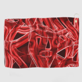 Kreuz- und überlappende rote Acrylbandausschnitte Golfhandtuch (Horizontal)