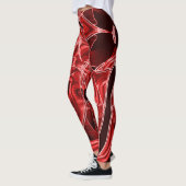 Kreuz- und überlappende rote Acrylbandausschnitte Leggings (Links)