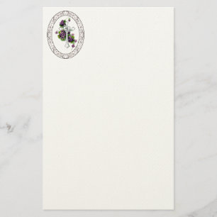 Kreuz und violette Blumen Briefpapier