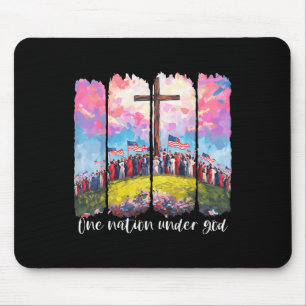 Kreuz Usa Eine Nation Unter Gott Flagge Glaube Chr Mousepad