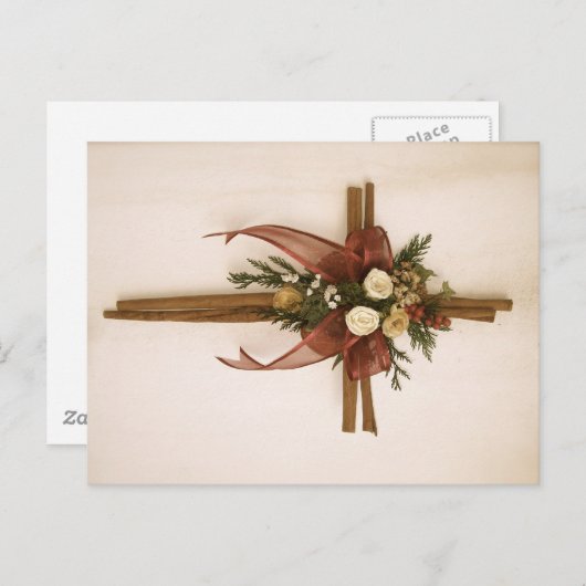 Kreuz Vintag, Zimt und Rose Postkarte (Vorne/Hinten)