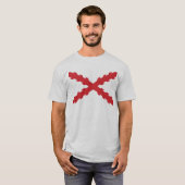 Kreuz von Burgunder-Flagge T-Shirt (Vorne ganz)