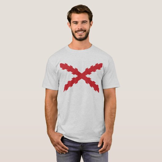 Kreuz von Burgunder-Flagge T-Shirt (Vorne ganz)