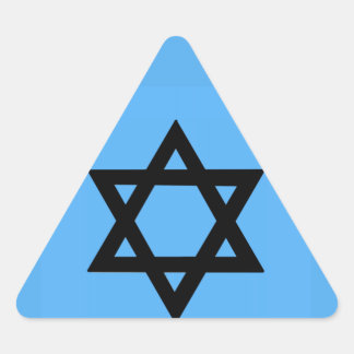 Kreuz von David auf Sky Blue Background Dreieckiger Aufkleber