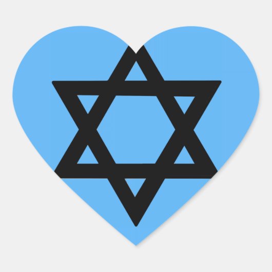 Kreuz von David auf Sky Blue Background Herz-Aufkleber (Vorderseite)
