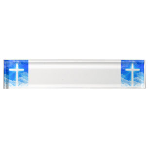 Kreuz von hellem kundengerechtem christlichem namensplakette