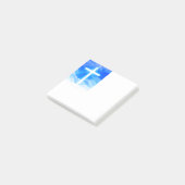 Kreuz von hellem kundengerechtem christlichem post-it klebezettel (angewinkelt)