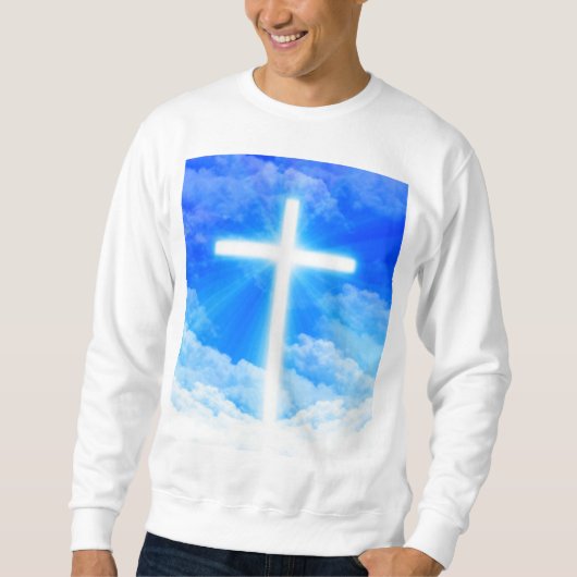 Kreuz von hellem kundengerechtem christlichem sweatshirt (Vorderseite)