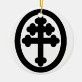 Kreuz von Lothringen Keramikornament (Vorne)