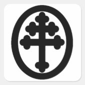 Kreuz von Lothringen Quadratischer Aufkleber (Vorderseite)