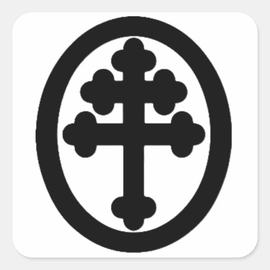 Kreuz von Lothringen Quadratischer Aufkleber (Vorderseite)