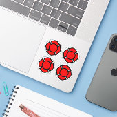 Kreuz von St. Florian 4-UP Aufkleber (Laptop mit iPhone)