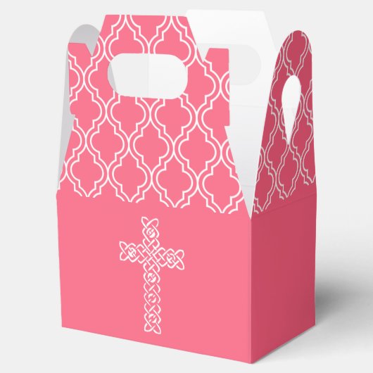 Kreuz | Wassermelone Rosa Gastgeschenk Box Geschenkschachtel (Geöffnet)