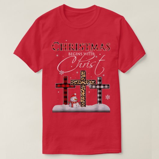 Kreuz-Weihnachten beginnt mit Schnee T-Shirt (Design vorne)