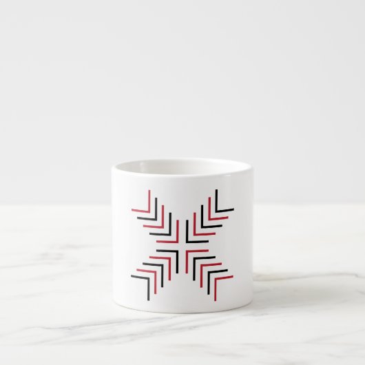 Kreuz X (rot und schwarz) Espressotasse (Vorderseite)