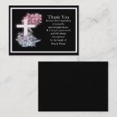 Kreuz zwischen Blume nach Beerdigung Dankeschön Ka Mitteilungskarte (Vorne/Hinten)