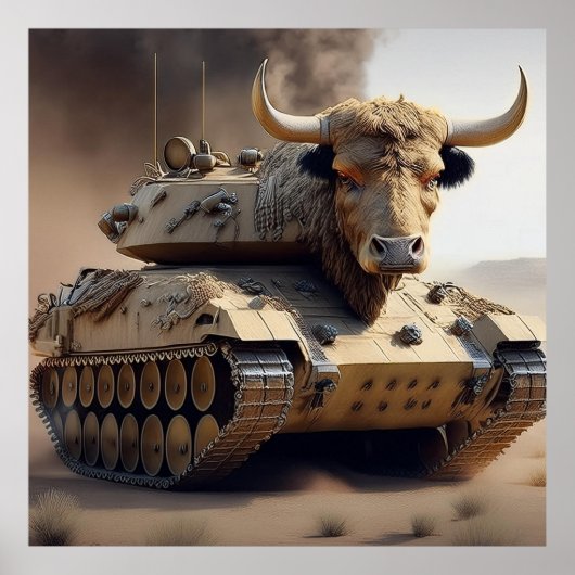 Kreuz zwischen einem Tank und einer Texas-Wäschest Poster (Vorne)