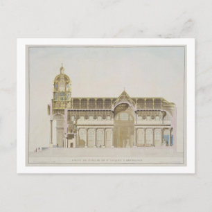 Kreuzabschnitt der Kirche St. Jacques, Brüssel Postkarte