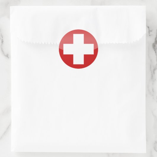 Kreuzaufkleber der Schweiz Runder Aufkleber (Tasche)