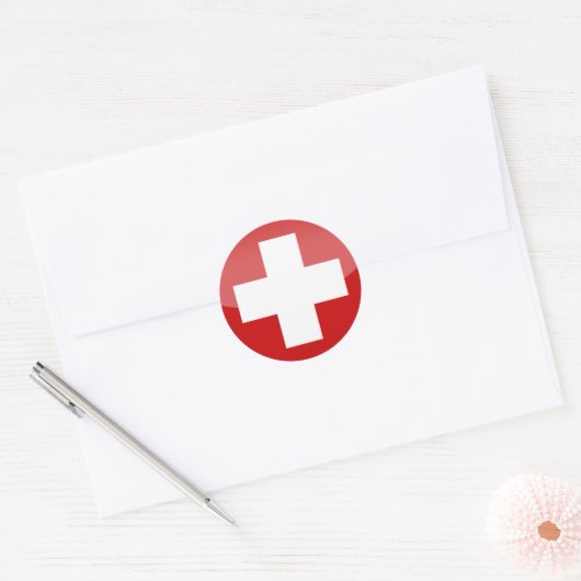 Kreuzaufkleber der Schweiz Runder Aufkleber (Umschlag)