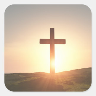 Kreuzaufkleber Quadratischer Aufkleber