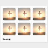 Kreuzaufkleber Quadratischer Aufkleber (Blatt)