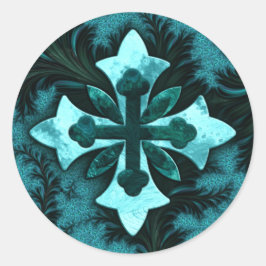 Kreuzaufkleber Runder Aufkleber