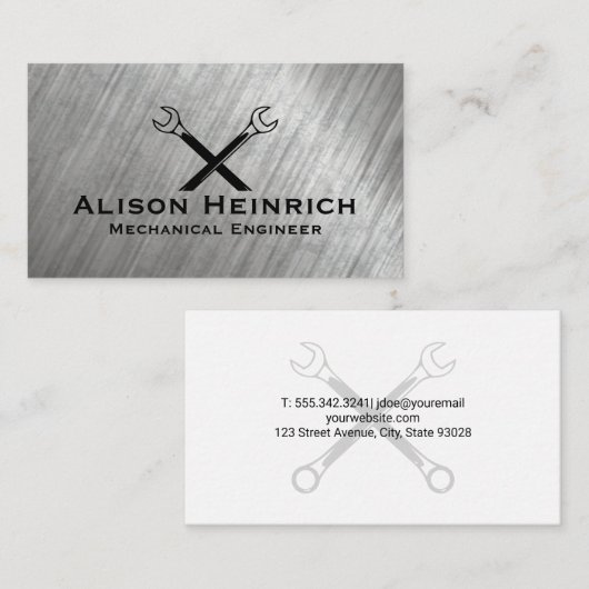 Kreuzbogen | Metallic Brushed Visitenkarte (Vorne/Hinten)